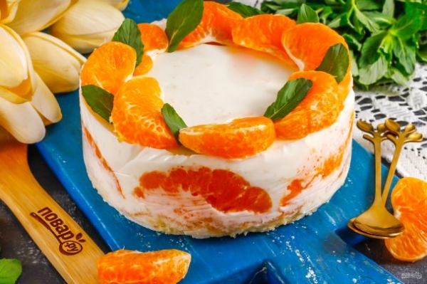 Муссовый мандариновый торт Муссовый мандариновый торт