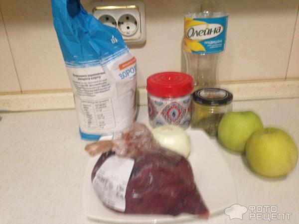 Рецепт: Печень куриная с яблоками - В моем исполнении. Рецепт: Печень куриная с яблоками - В моем исполнении.