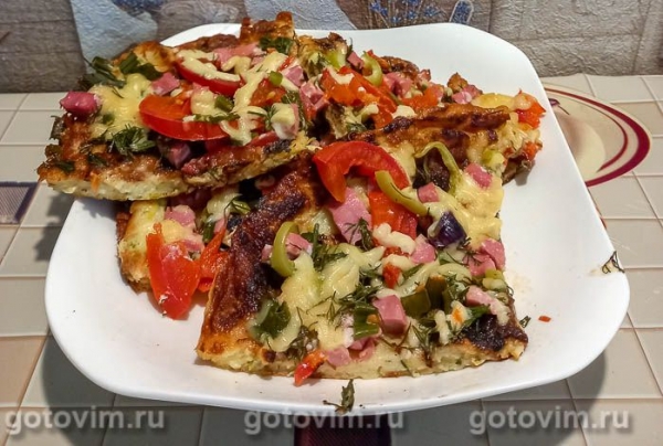 Пицца из кабачков на сковороде Пицца из кабачков на сковороде