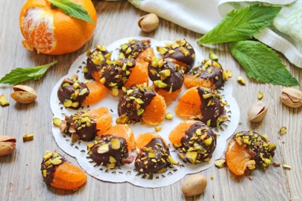 Мандариновые дольки в шоколаде Мандариновые дольки в шоколаде