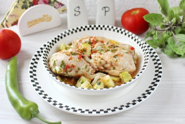 Чахохбили из курицы с кабачками Чахохбили из курицы с кабачками