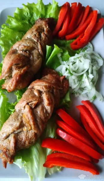 Рецепт: Мясные косички - из свинины в маринаде Рецепт: Мясные косички - из свинины в маринаде