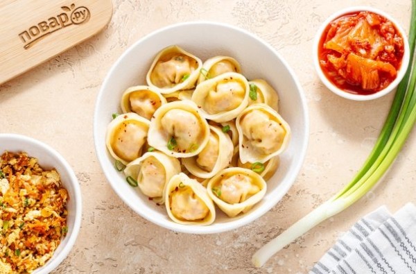 Пельмени с тофу и кимчи Пельмени с тофу и кимчи