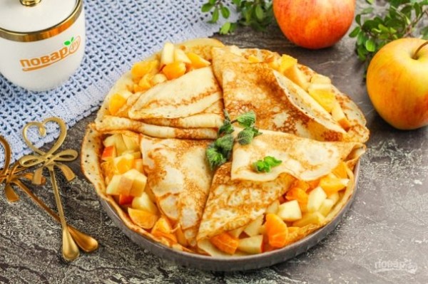 Блины с фруктами Блины с фруктами