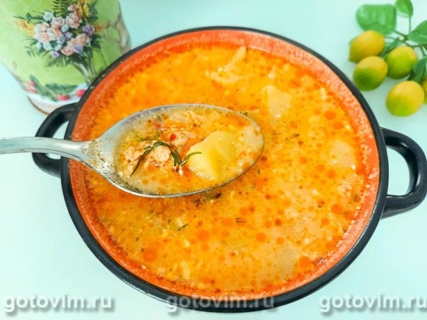 Сырный суп с фаршем и помидорами Сырный суп с фаршем и помидорами