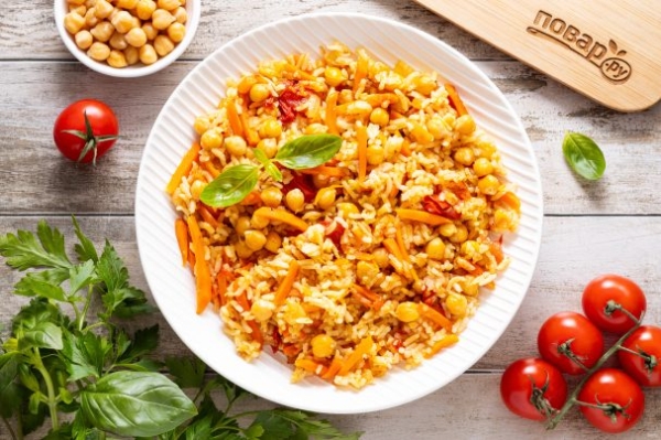 Рис с нутом и овощами Рис с нутом и овощами